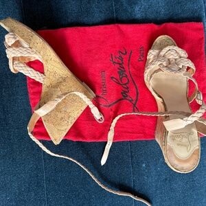 Christian Louboutin WEdges with Ankle Straps - Size 39